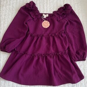 Purple Ruffle Long Sleeve Dress by Oddy, NWT size 4T